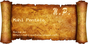 Mahl Pentele névjegykártya